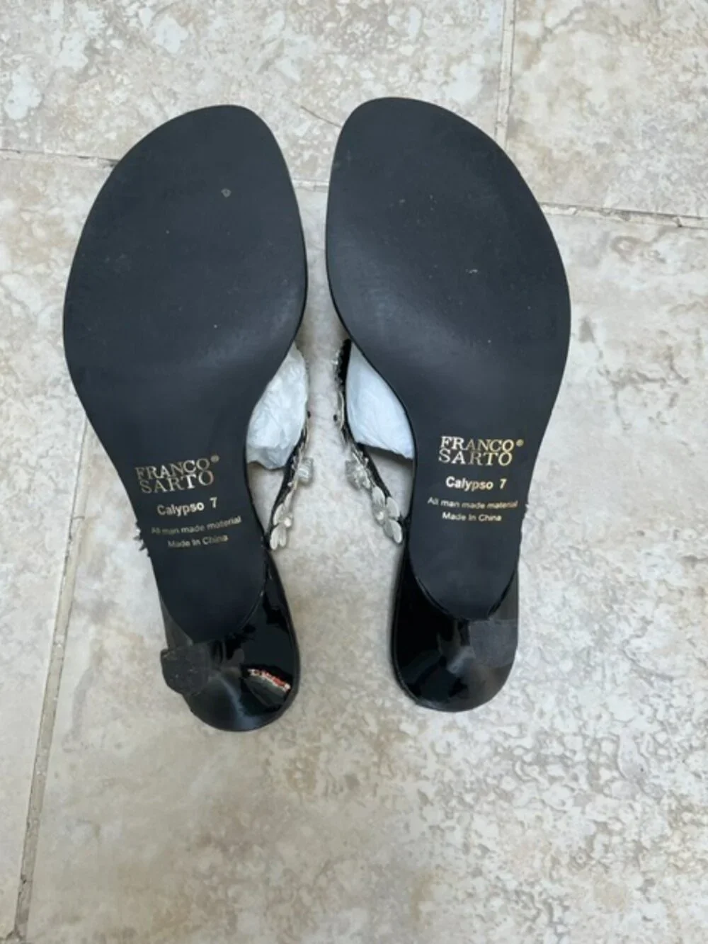 Franco Sarto Calypso Sandal Black Patent Size 7 - Picture 4 of 6